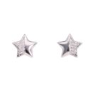 Silver Cubic Zirconia Star Stud Earrings by Icesia