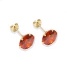 9ct Yellow Gold Flame Cubic Zirconia Stud Earrings 8mm