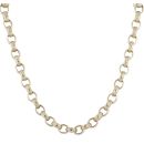 9ct Yellow Gold Patterned and Plain Belcher Chain 28"