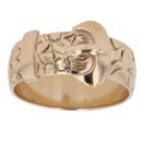 9ct Yellow Gold Patterned Buckle Ring