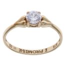 9ct Yellow Gold Cubic Zirconia Single Stone Ring
