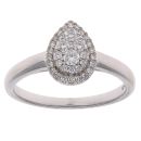 9ct White Gold 0.26ct Brilliant Cut Diamond Cluster Ring