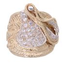 9ct Yellow Gold Cubic Zirconia Saddle Ring