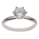 Silver Cubic Zirconia Single Stone Ring By Icesia