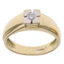 18ct Yellow and White Gold 0.15ct Diamond Signet Ring