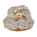 9ct Yellow And White Gold Cubic Zirconia Knot Ring
