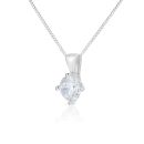 9ct White Gold 1.00ct Lab Grown Diamond Solitaire Pendant Necklace G VS