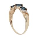 9ct Yellow Gold 0.05ct Brilliant Cut Diamond and Sapphire Three Stone Ring