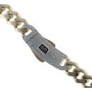 14ct Yellow Gold Monaco Classic Plain Pave Lock Curb Chain 20"