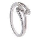 9ct White Gold 0.11ct Diamond Two Stone Fancy Ring