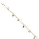 9ct Yellow Gold Fancy Duo Chain Disc Bracelet 8"