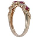 9ct Yellow Gold 0.02ct Diamond and Ruby Wave Ring