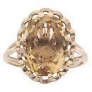 9ct Yellow Gold Yellow Gemstone Single Stone Ring