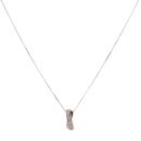 9ct White Gold 0.05ct Diamond Crossover Pendant and Chain 18"