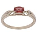 9ct Yellow Gold 0.01ct Diamond and Orange Sapphire Ring