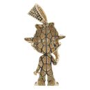 9ct Yellow Gold Black and Orange Gemstone Freddy Krueger Figure Pendant