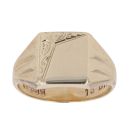 9ct Yellow Gold Patterned Signet Ring