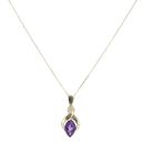 9ct Yellow Gold Amethyst Pendant and Chain 18"