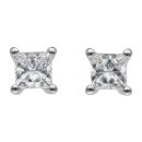 9ct White Gold 1.00ct Princess Cut Lab Grown Diamond Stud Earrings
