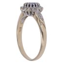 9ct Yellow Gold 0.20ct Brilliant Cut Diamond and Sapphire Cluster Ring