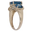 9ct Yellow Gold 0.05ct Diamond And Blue Topaz Ring