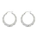 Silver Bamboo Hoop Earrings By Icesia