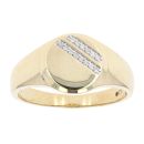 9ct Yellow Gold 0.05ct Diamond Signet Ring