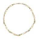 9ct Yellow Gold Emerald and Diamond Bracelet 7"