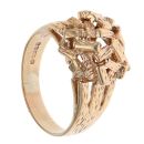 9ct Yellow Gold Patterned Knot Ring