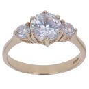9ct Yellow Gold Cubic Zirconia Three Stone Ring