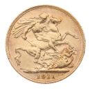 1911 George V Large Head UK Full Sovereign Coin