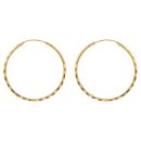 22ct Yellow Gold Faceted Hoop Earrings