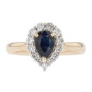 9ct Yellow Gold 0.36ct Diamond And Sapphire Ring