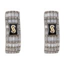 14ct Yellow Gold Monaco Classic Baguette Hoop Earrings