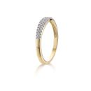 9ct Yellow Gold 0.15ct Natural Diamond Two Row Wedding Band