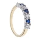 9ct Yellow Gold Blue Gemstone and Cubic Zirconia Eternity Ring