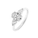 9ct White Gold 1.30ct Mixed Shape Trilogy Lab Grown Diamond Ring (Oval And Pear Cuts)