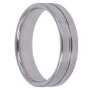 9ct White Gold Grooved Line Wedding Band 5.8mm