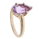 9ct Yellow Gold Amethyst Single Stone Ring