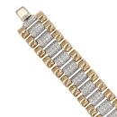9ct Yellow Gold 4.25ct Brilliant Cut Diamond Watch Strap Style Bracelet 7.5"