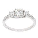 18ct White Gold 1.00ct Diamond Trilogy Ring by Anya Belle