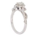 Vera Wang 18ct White Gold 0.70ct Emerald and Brilliant Cut Diamond Cluster Ring