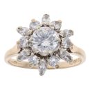 9ct Yellow Gold Cubic Zirconia Cluster Ring