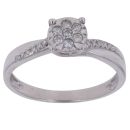 9ct White Gold 0.20ct Brilliant Cut Diamond Cluster Ring