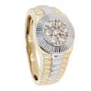9ct Yellow and White Gold 0.50ct Diamond Signet Ring
