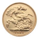 1903 Edward VII Large Head Australia Half Sovereign Coin