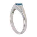 9ct White Gold Blue Topaz Single Stone Ring