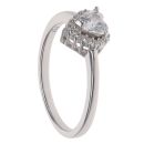 Silver Cubic Zirconia Heart Cluster Ring By Icesia