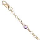 9ct Yellow Gold Amethyst Belcher Bracelet 7.5"