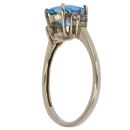 9ct Yellow Gold Cubic Zirconia and Blue Topaz Ring